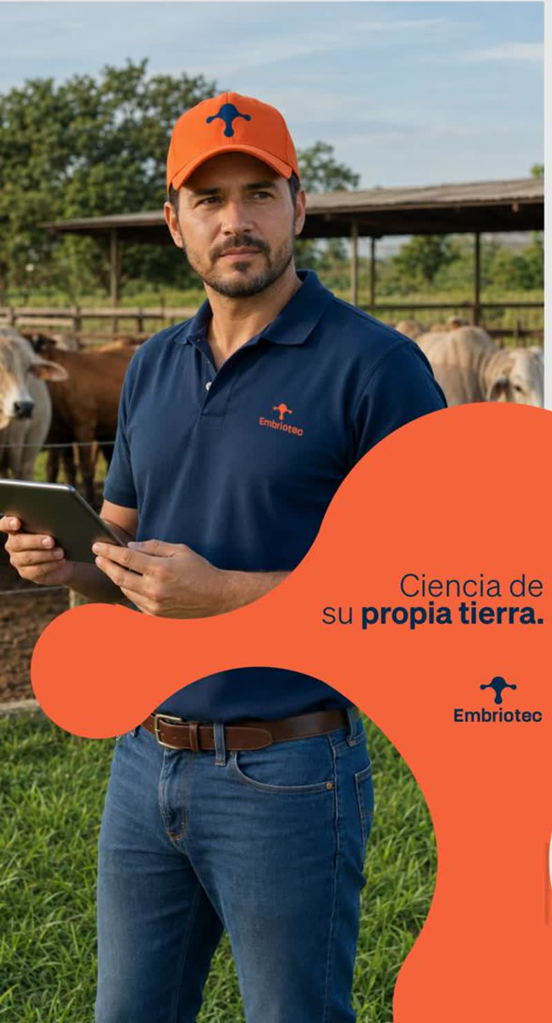 Profesional de Embriotec en finca, formación técnica en campo